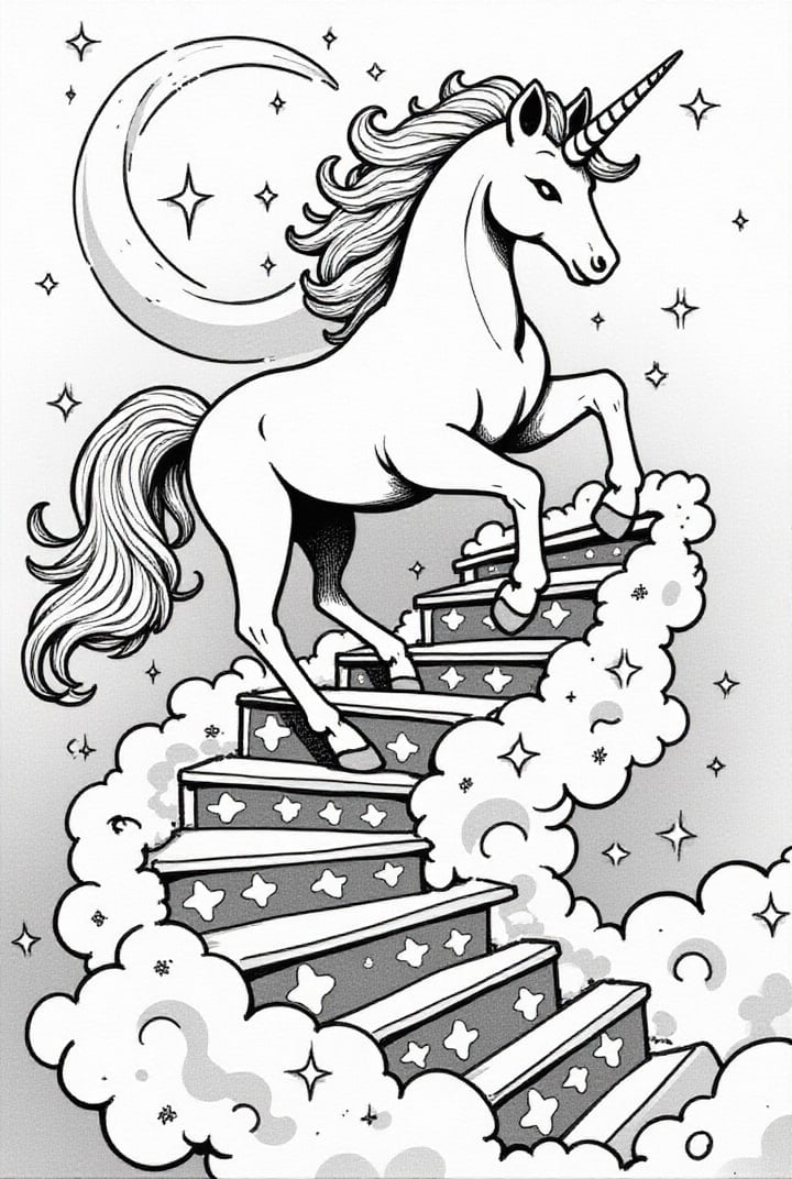 Einhorn auf der Zaubertreppe