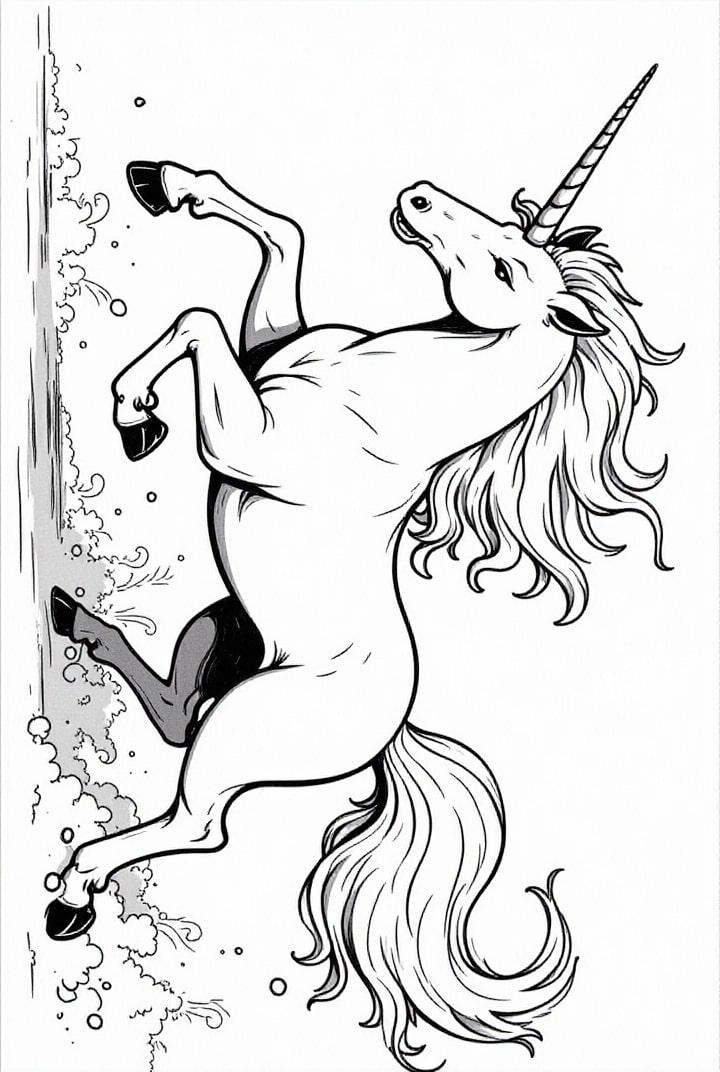 Einhorn im Galopp