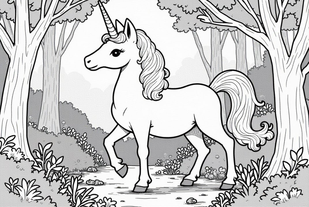 Einhorn im Wald