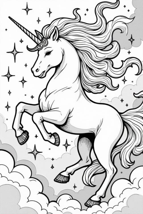 Einhorn in der magischen Nacht