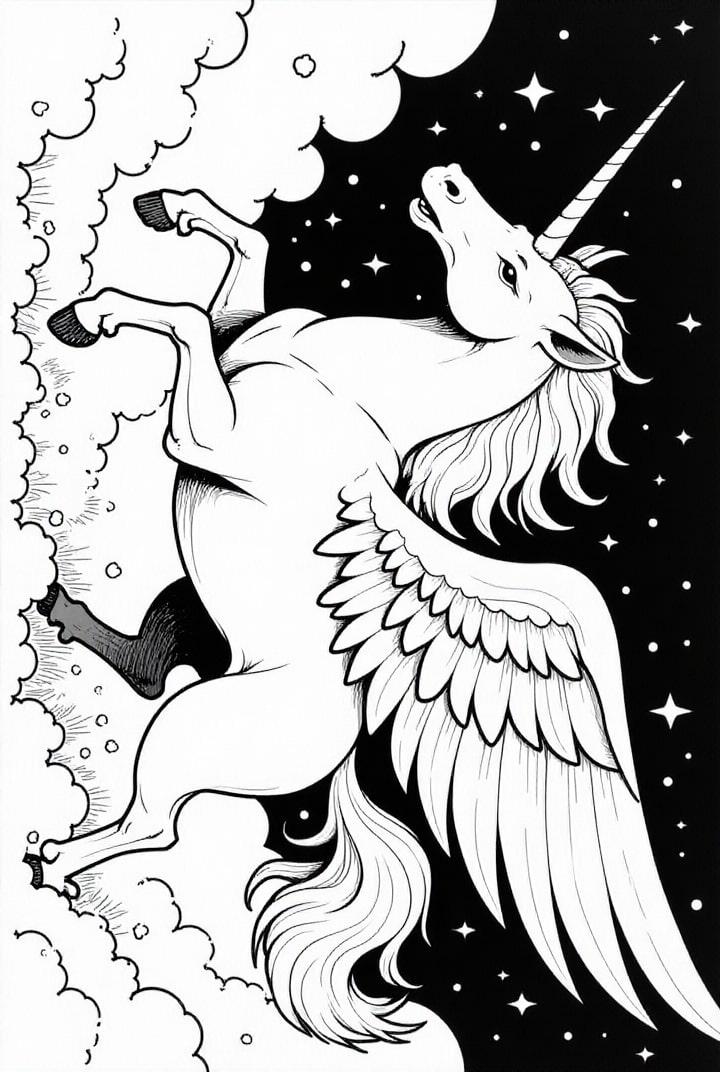 Einhorn in der Nacht