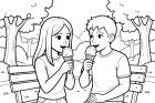 Eis im Park essen