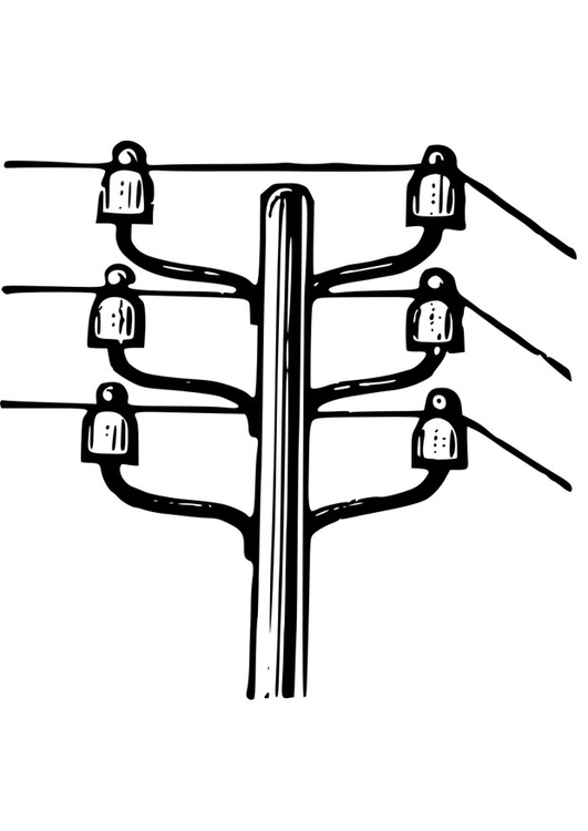 Malvorlage  ElektrizitÃ¤tsmast