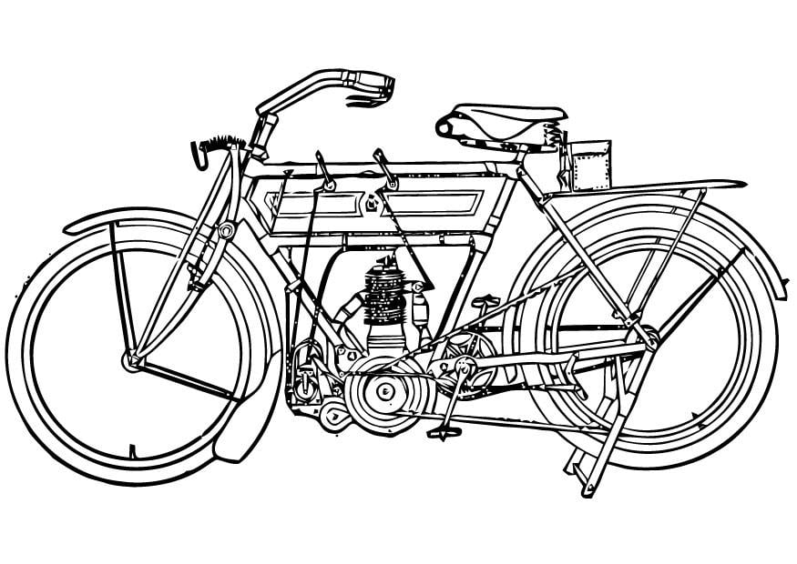 Malvorlage  Fahrrad mit Hilfsmotor