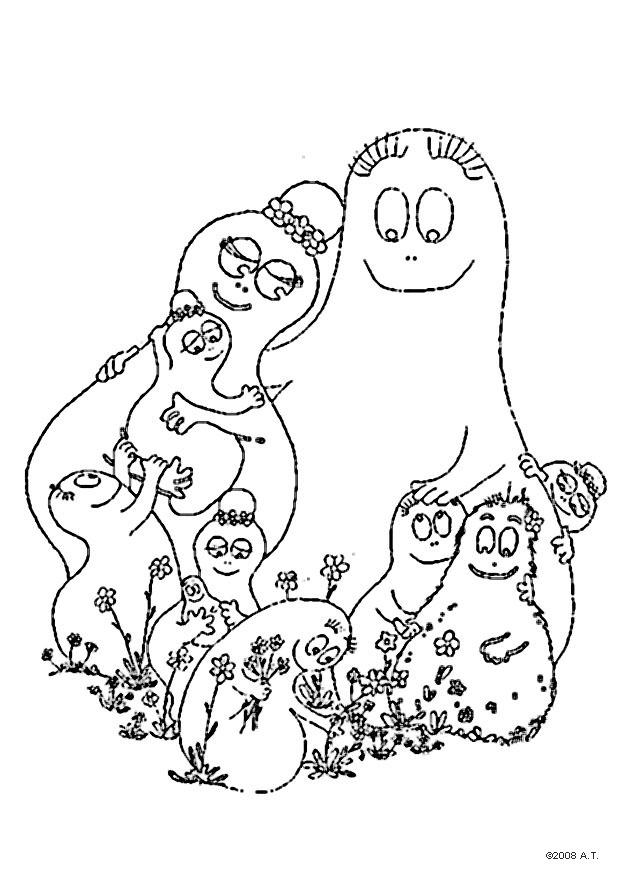 Malvorlage Familie Barbapapa | Ausmalbild 9633.