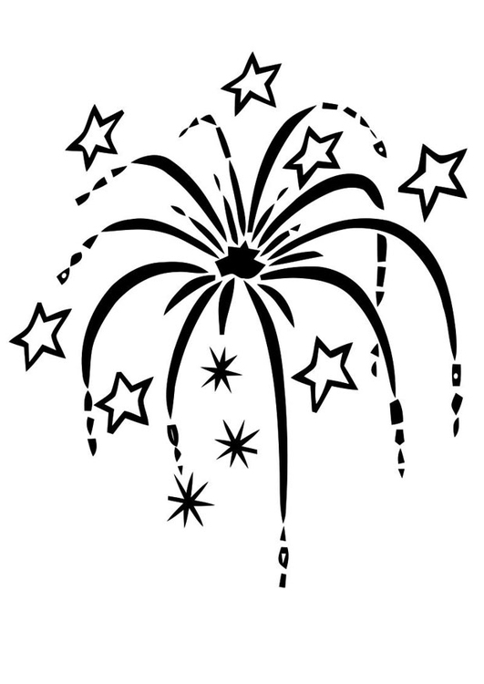 Malvorlage  Feuerwerk