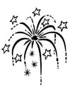 Malvorlage  Feuerwerk