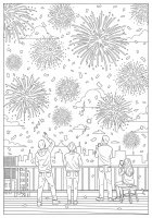 Malvorlage feuerwerk zu neujahr