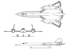 malvorlage Flugzeug - Lockheed SR-71A