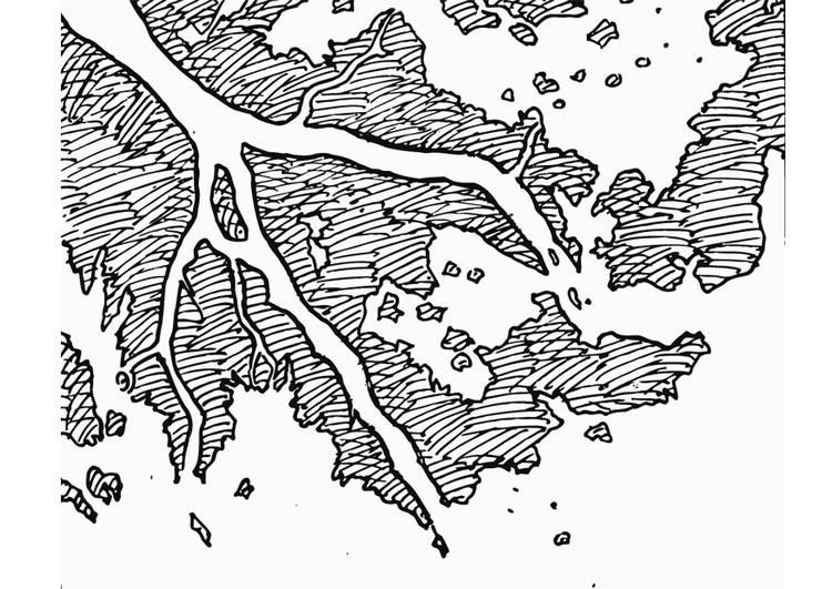 Malvorlage  Flussdelta