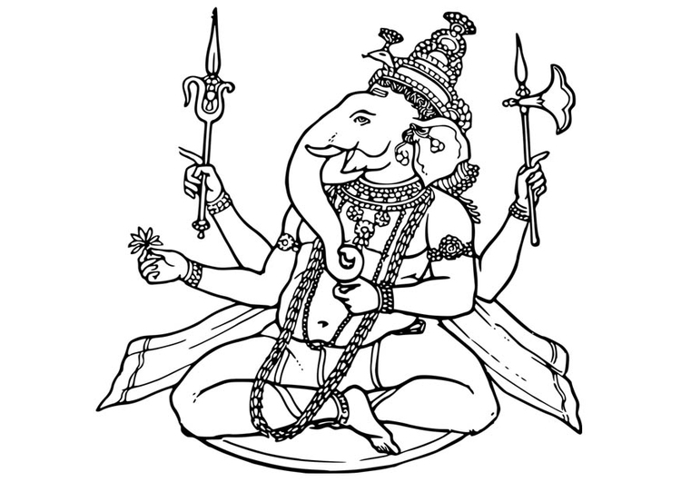 Malvorlage  Ganesha