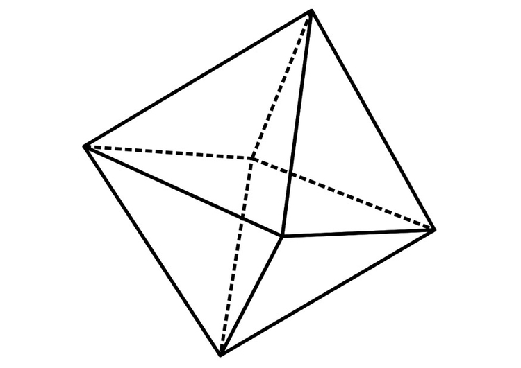 Malvorlage  geometrische Figur - Oktaeder