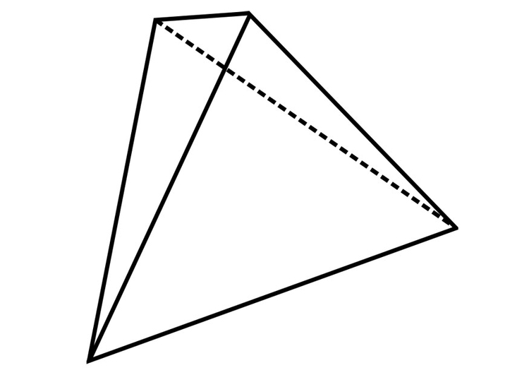 Malvorlage  geometrische Figur - Tetraeder