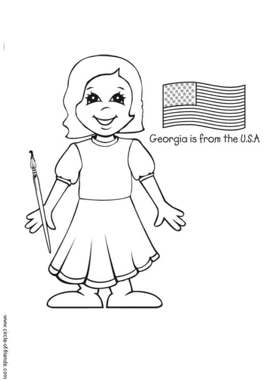 Malvorlage  Georgia aus den USA