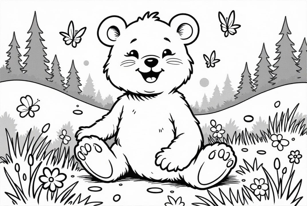 Malvorlage  glÃ¼cklicher BÃ¤r