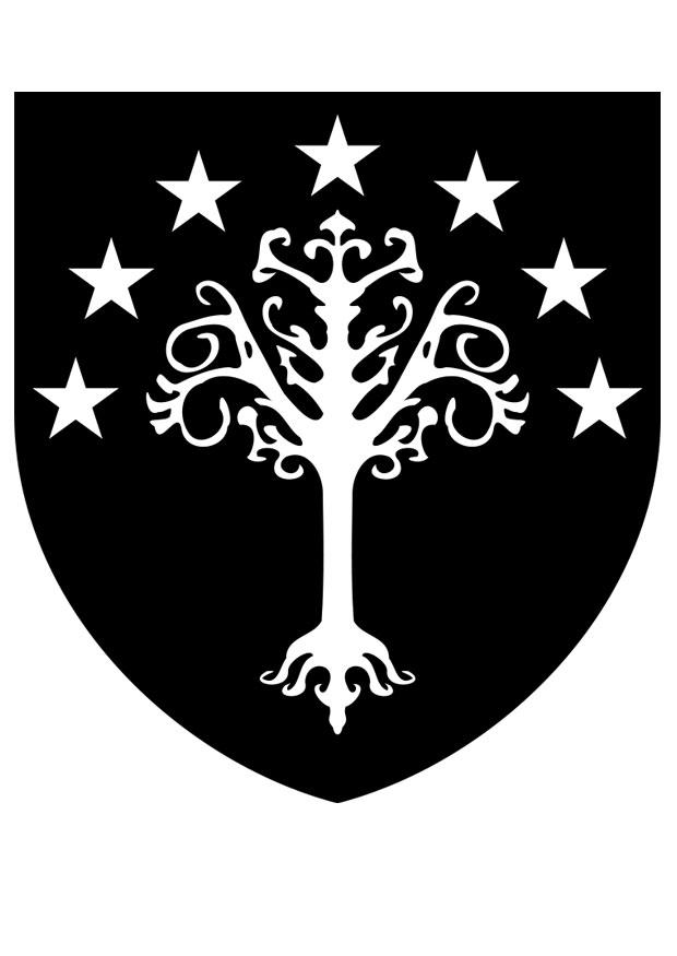 Malvorlage Gondor Wappen - Kostenlose Ausmalbilder Zum Ausdrucken