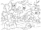Malvorlagen Halloween Friedhof