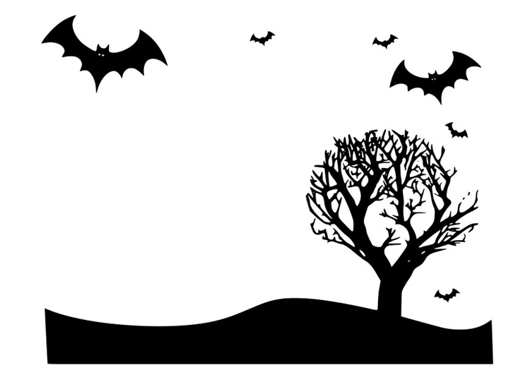 Malvorlage  Halloween Landschaft