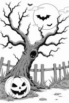 malvorlage Halloween-Szene