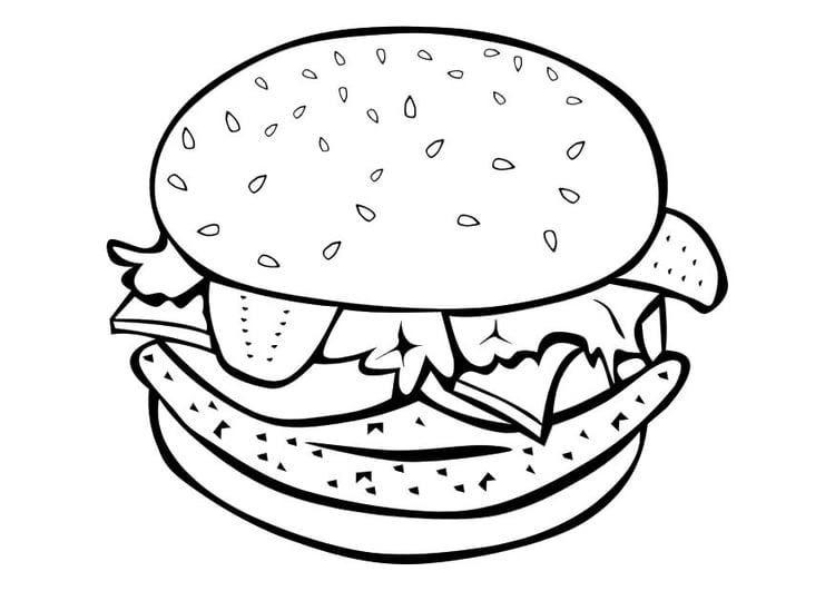 Malvorlage  Hamburger