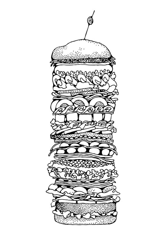 Malvorlage  Hamburger