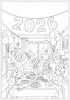 Malvorlage happy new year 2026