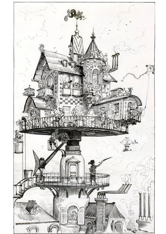 Malvorlage  Haus der Zukunft - 1883