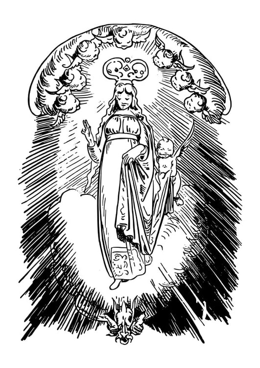 Malvorlage  Heilige Maria