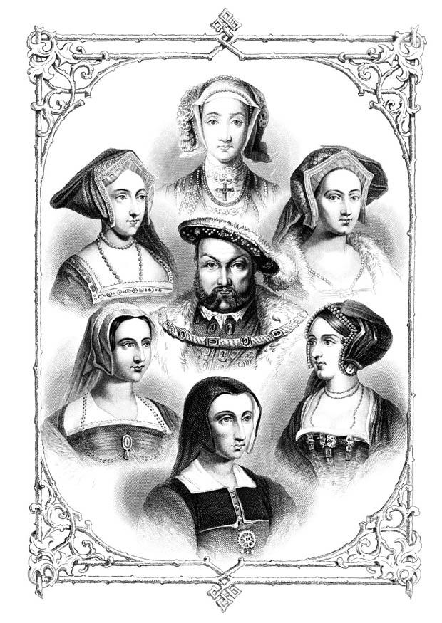 Malvorlage  Henry VII mit seinen 6 Frauen