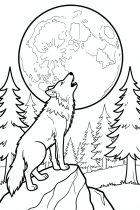 heulender Wolf auf einem Felsen