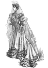 malvorlage Hochzeitskleid 1906