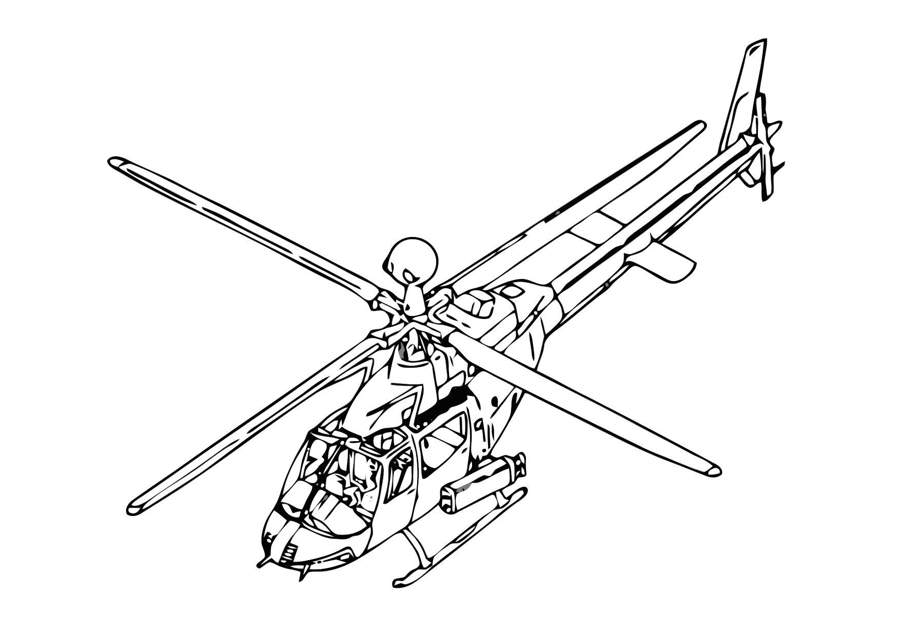 Malvorlage Hubschrauber - Kostenlose Ausmalbilder Zum Ausdrucken - Bild