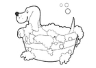 Malvorlagen Hund waschen