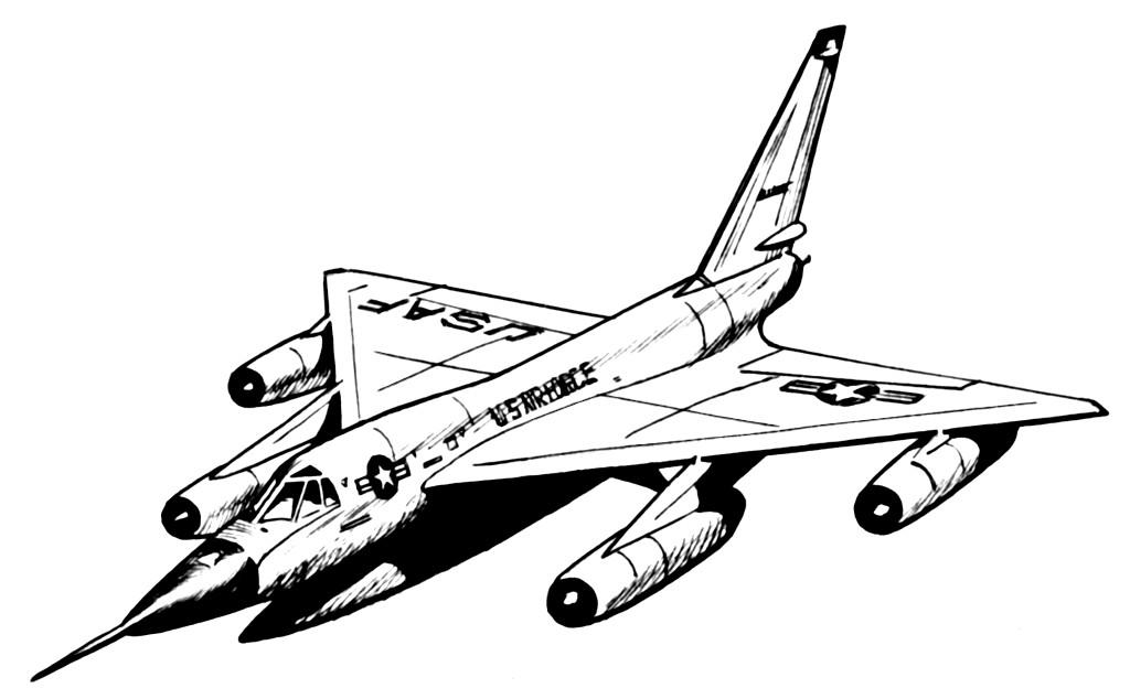 Malvorlage Hustler - Flugzeug - Kostenlose Ausmalbilder Zum Ausdrucken