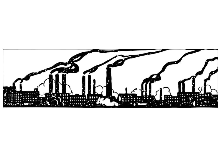 Malvorlage  industrielle Umweltverschmutzung
