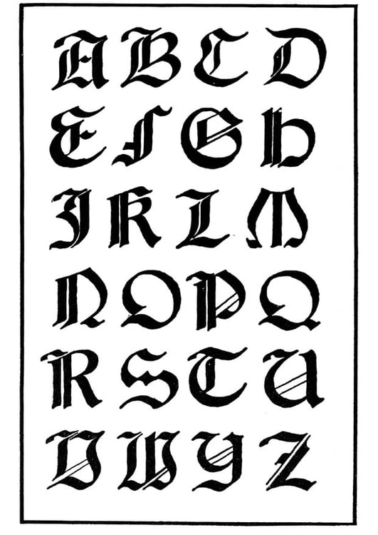 Malvorlage  italienisch gotische Schrift