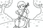 Junge spielt Cello
