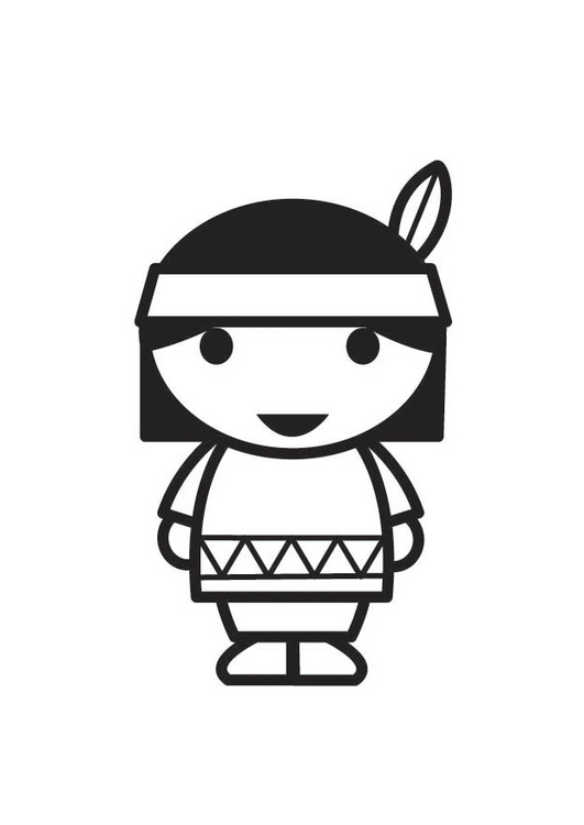 Malvorlage junger Indianer Kostenlose Ausmalbilder Zum