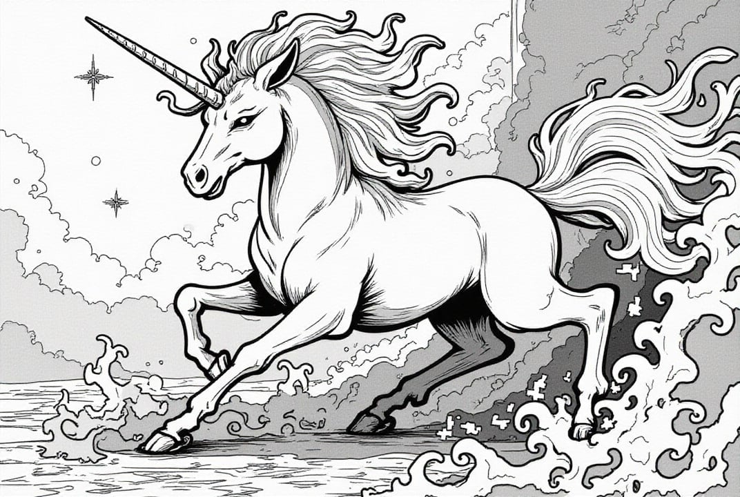 kämpfendes Einhorn