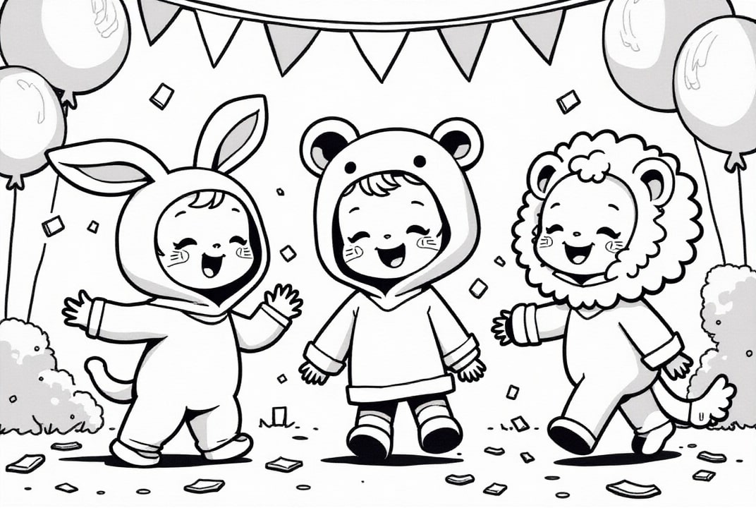 Malvorlage  Karneval fÃ¼r Kleinkinder