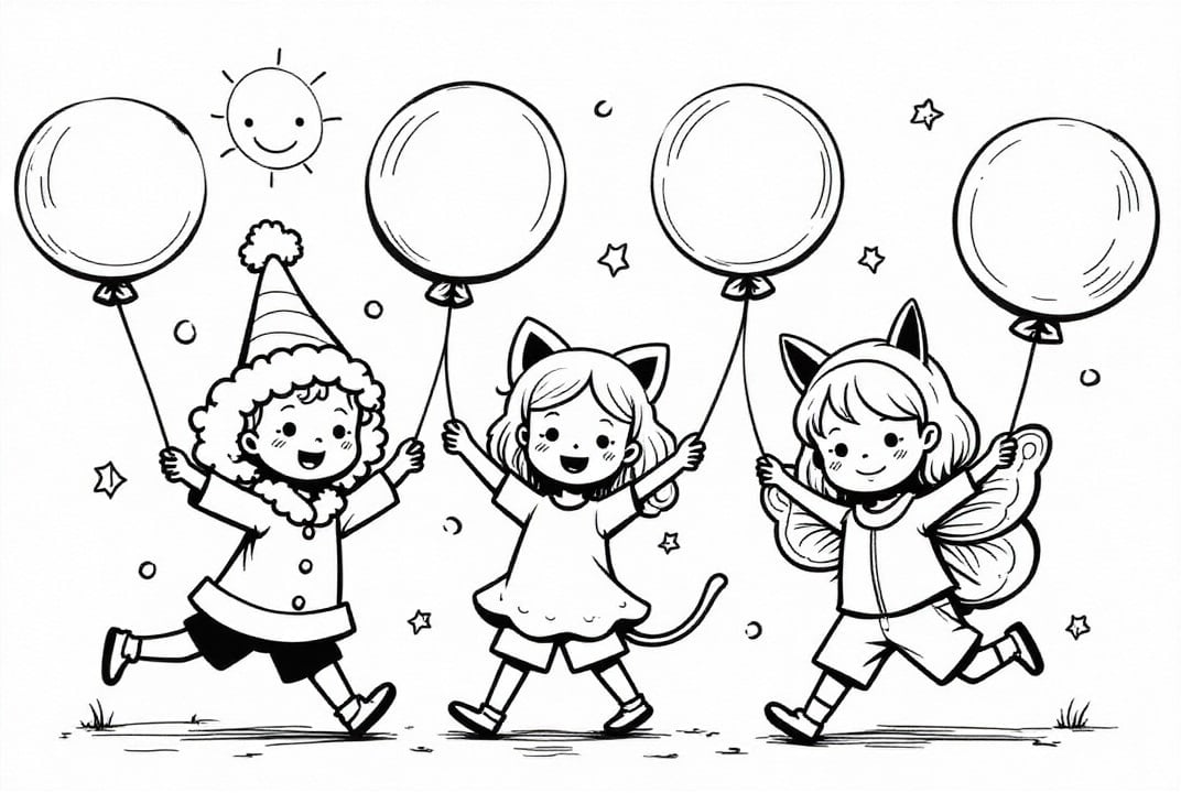 Malvorlage  Karneval in der Sonne