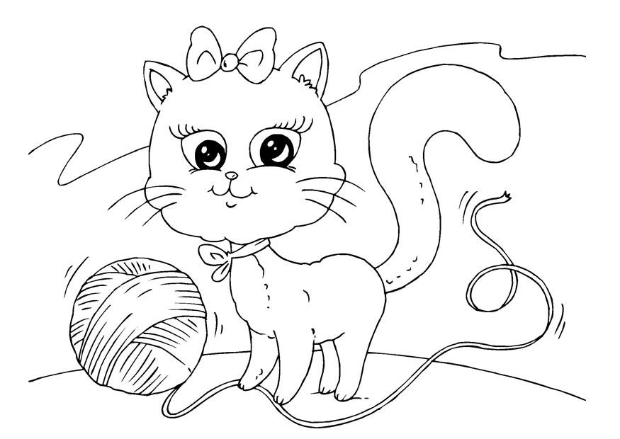malvorlage katze und wolle  kostenlose ausmalbilder zum