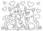 Malvorlagen Katzen Valentinstag