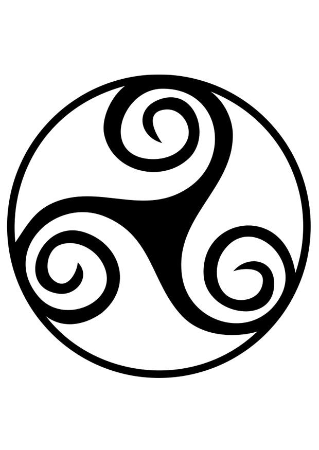 Malvorlage  Keltisches Zeichen - Triskel