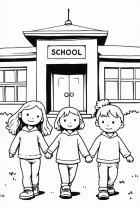 Malvorlage kinder in der schule