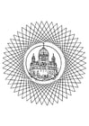 Malvorlage  Kirche in Mandala