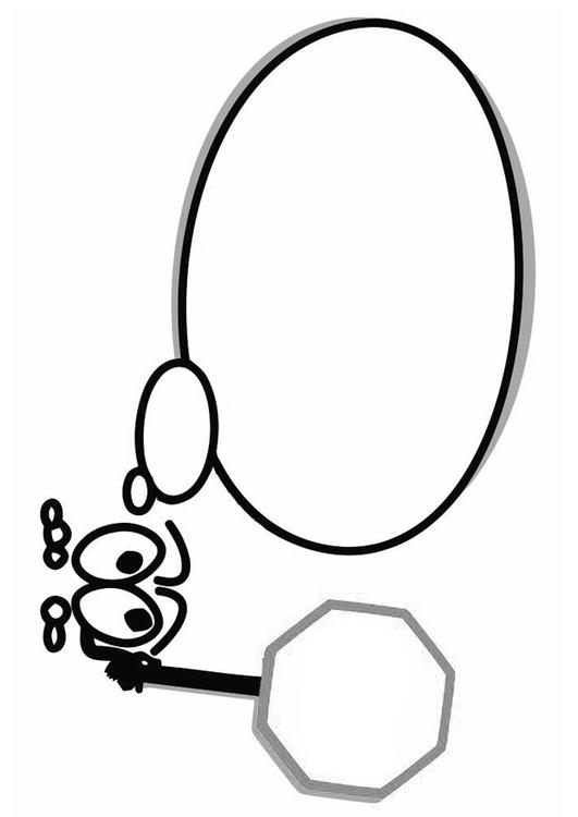 Kleine Figur mit Textballon