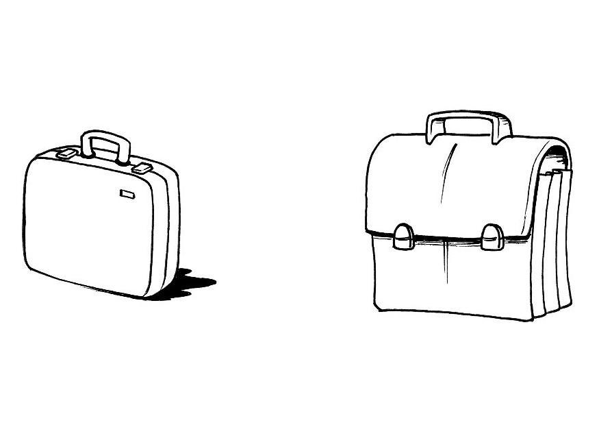 Malvorlage  Koffer und Brieftasche