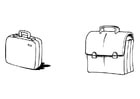 Malvorlage  Koffer und Brieftasche