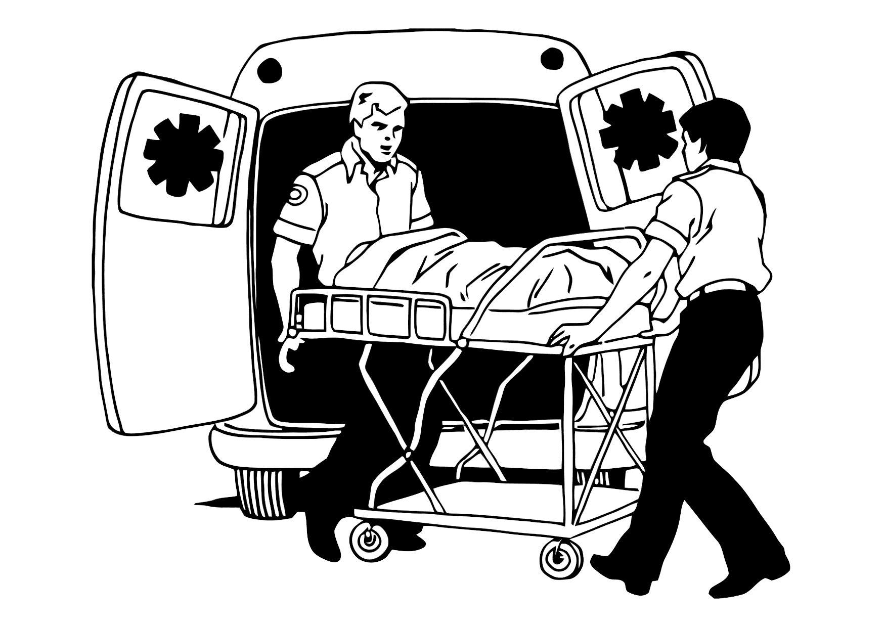 Malvorlage Krankenwagen - Kostenlose Ausmalbilder Zum Ausdrucken - Bild